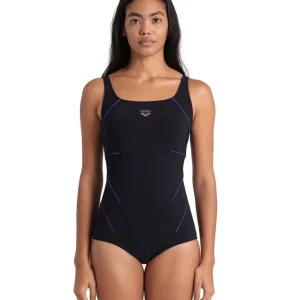 Arena Dames Badpak Jewel One Piece Low C Cup R Zwart Helderblauw