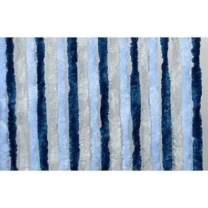 Cortina de pelo 185x56cm tricolor cinza e azul