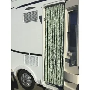 Cortina de pelo 190 x 58 verde/branco