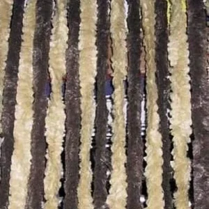 Cortina de pelo 190×60 castanho e bege
