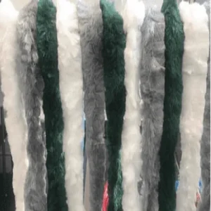 Cortina de pelo 185×56 cm cinza, verde e branco