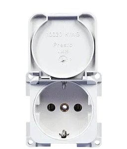 Tomada cinza 230v com tampa