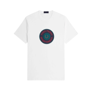 fred perry t-shirt gráfica com emblema de ténis