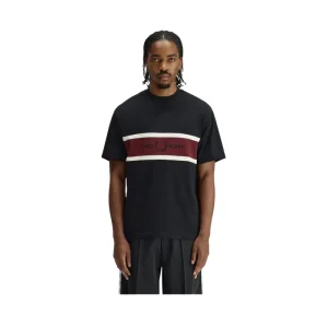 fred perry t-shirt com painel bordado
